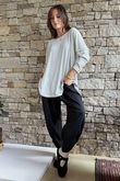 Agnes Stripe Trapeze Top White